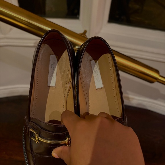 Women's H&M Brown Leather Loafers - Picture 3 of 4